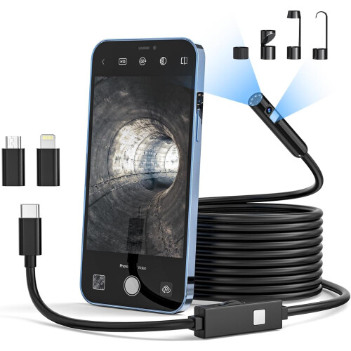 Dual Lens Endoscope Inspection Camera (No WiFi Needed)