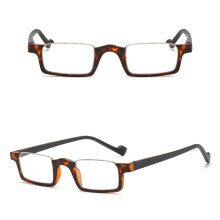 (+2.5, Tortoise) Half Rimless Reading Glasses Half Moon RectangleReaders Men Women Spring Hinges +1.0 1.5 2.0 2.5 3.0 3.5