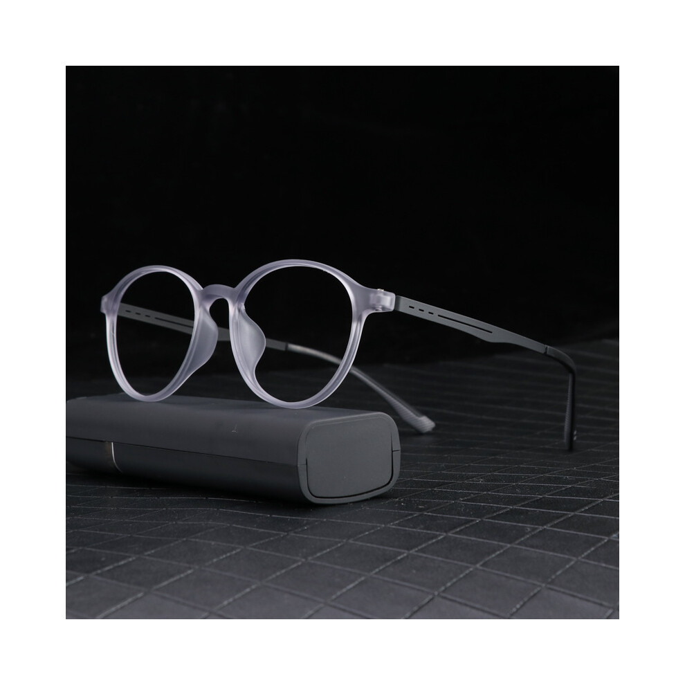 Purple (0.0, ) Round Photochromic Reading Glasses Sunglasses Presbyopic Glasses Readers Tr +0.5 ~ +6.0