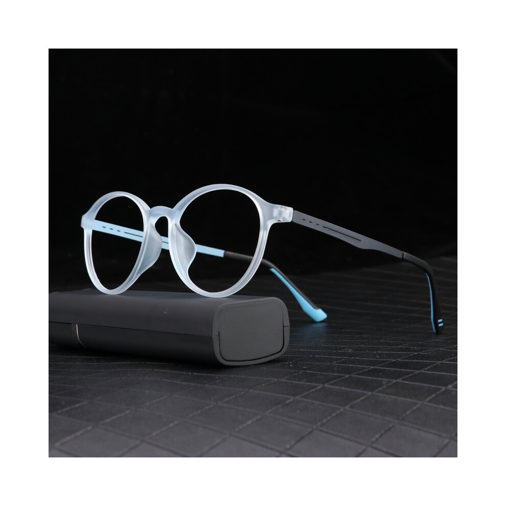 Blue (+1.5, ) Round Photochromic Reading Glasses Sunglasses Presbyopic Glasses Readers Tr +0.5 ~ +6.0