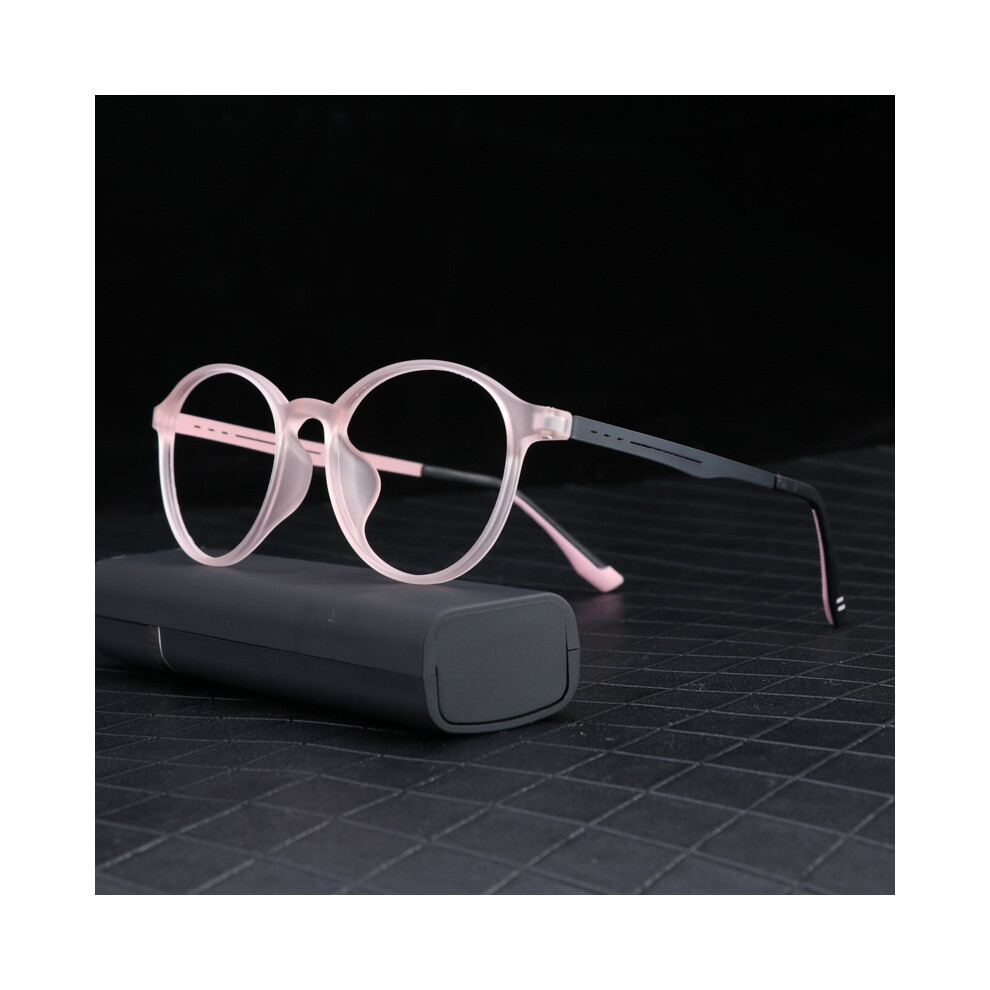 Pink (6.0, ) Round Photochromic Reading Glasses Sunglasses Presbyopic Glasses Readers Tr +0.5 ~ +6.0
