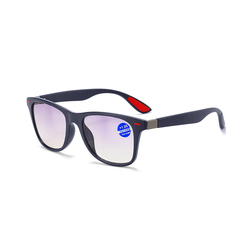 (+4.0, Blue) Bifocal Sunglasses Blue Light Blocking Reading Glasses Gradient Lens +1.0 +1.5 +2.0 +2.5 +3.0 +3.5 +4.0