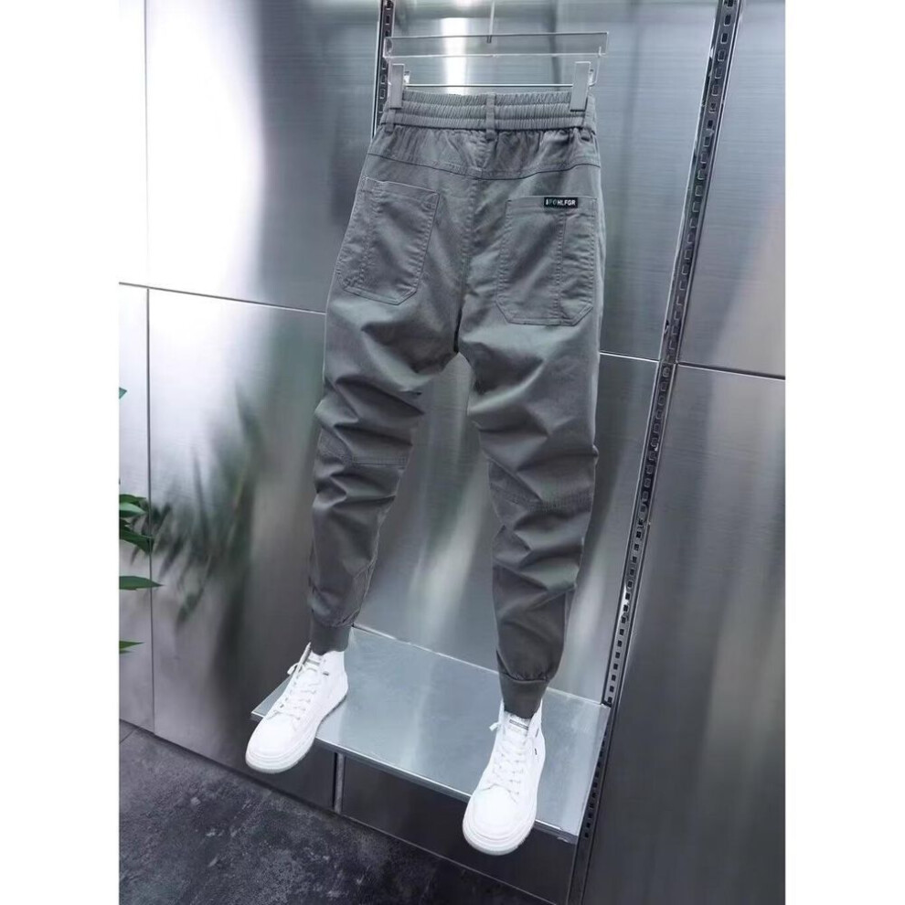(gray, 2XL) Men's 2024 Trendy All-match Loose Straight Casual Pants, Hong Kong Style Leggings.