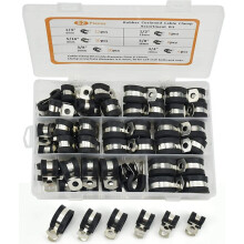 Collier de serrage Assortiment in caoutchouc, Caoutchouc Collier Serrage P Clips Tuyau Pinces Acier Inoxydable Pinces Caoutchouc Coussin Colliers