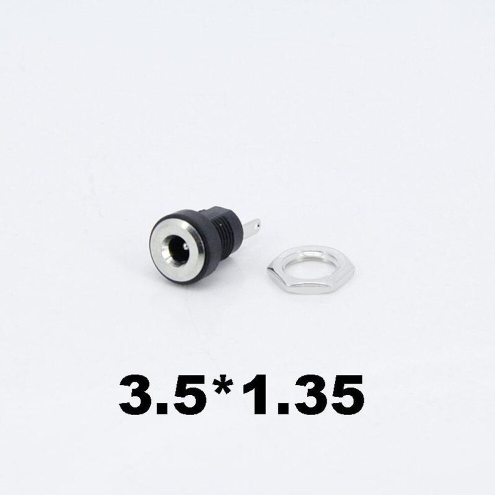 (as the picture, 35135 female) 5.5x2.1mm /5.5x2.5mm 3.5x1.35mm Dc Female Power Jack Connector Socket Supply Panel Mount Connector Plug Adapter 2 Terminal Type