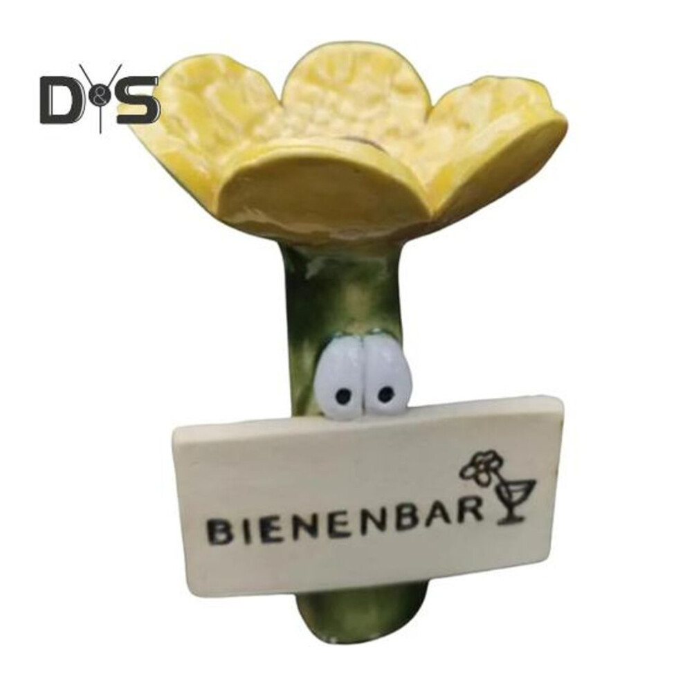 (yellow) Insect Drinking Fountain Pollinators Automatic Water Station Rustproof Flower Design Drinking Station For Bees Butterflies Outdoor Garden Accessories