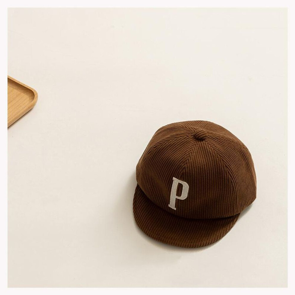 (coffee) Corduroy Baby Letter Caps Soft-brim Adjustable Infant Sunscreen Baseball Caps For Boy Girl Outdoor Kids Sun Hats