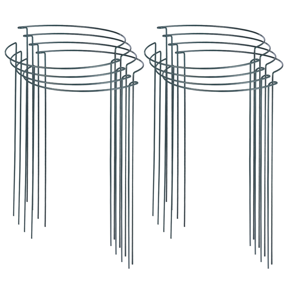 8X Round Metal Plant Supports Stake For Peonies Hydrangea Strong