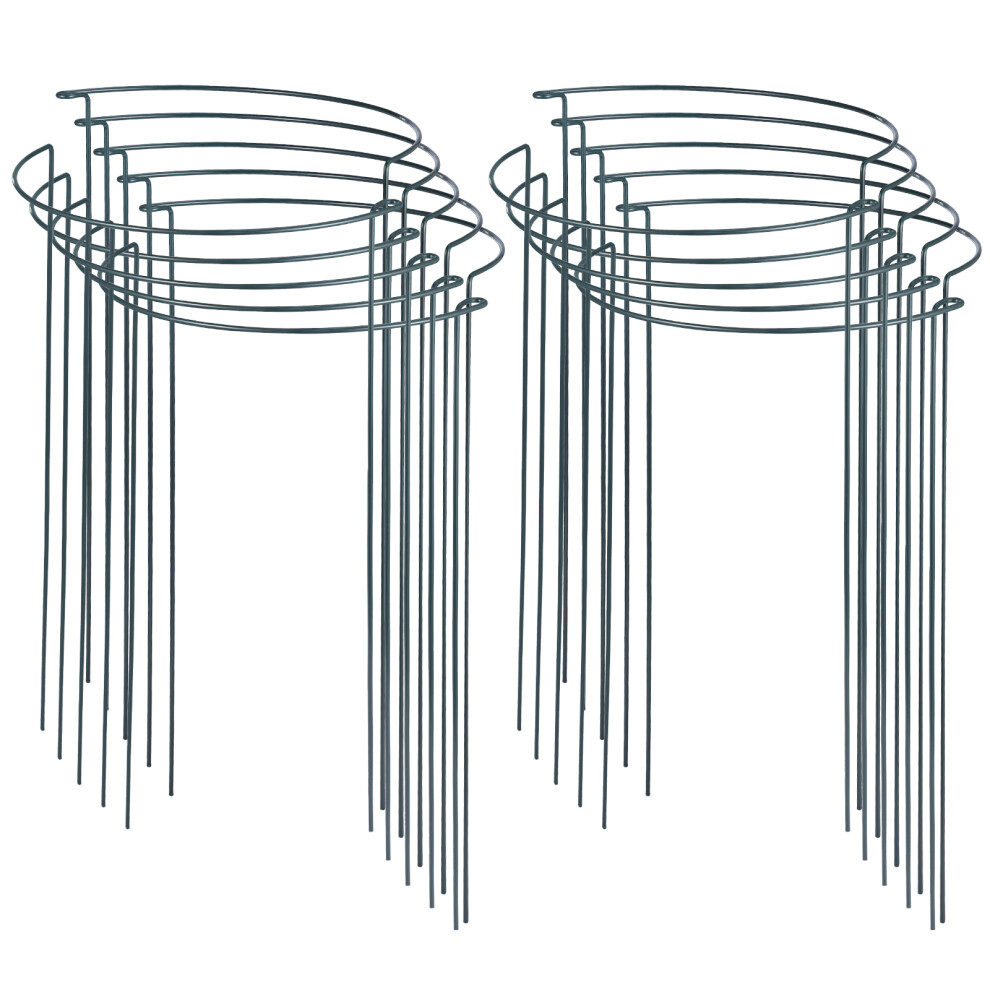 10X Round Metal Plant Supports Stake For Peonies Hydrangea Strong