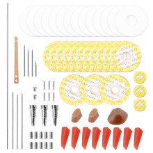 (As show, One size) Professional Flute Repair Maintenance Tool Kit Shafts+Screws+Gaskets+Pads+Dowels+Reed Musical Instru