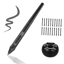 (Battery Free, One size) BOSTO Digital Pen 8192 Levels Pressure Battery-Free Stylus Pen with 20pcs Pen Nips Pen Holder for BO