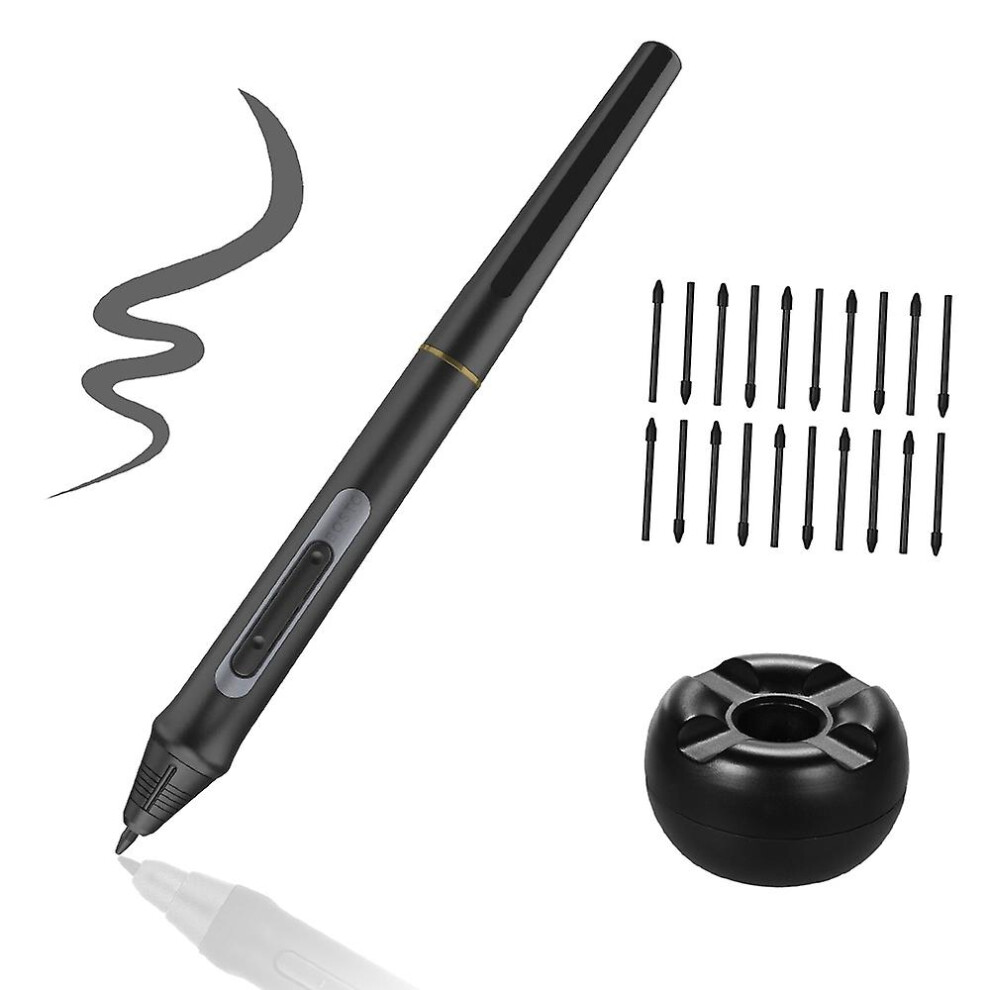 (Battery Free, One Size) Bosto Digital Pen 8192 Levels Pressure Battery-Free Stylus Pen With 20Pcs Pen Nips Pen Holder For Bo 6909775528587