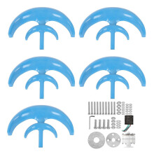 (As show, One size) 1200W Wind Turbine Kit Double Layer 5Blades Wind Energy Generator for Charging Blue48V