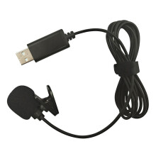 (As show, One size) USB Lavalier Lapel Condenser Microphone Omnidirectional Wired Clip-on Mic Hands Free Plug & Play for