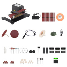 (As show, One size) 250W Mini Belt Sander Electric Bench Grinder Sanding Machine 7 Speed Adjustable Control
