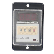 (As show, One size) DC 24V AC 110/220V Multifunctional Digital LED Display Timing Relay 0.01-999 5A(AC 110V)