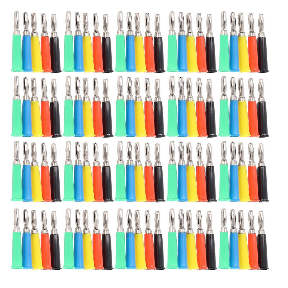 (As Show, One Size) 20Set Horn Type Banana Plug Brass Zinc Alloy Abs Welded Banana Connector For Voltage Tester 4Mm 6909775990179