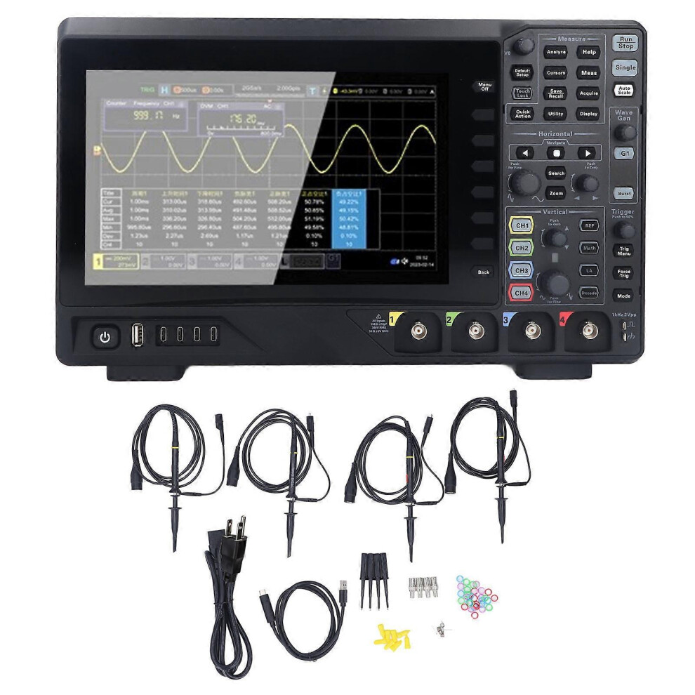 (As Show, One Size) Digital Oscilloscope 4 Channels 7 In 1 200Mhz Automotive Logic Analyzer Arbitrary Waveform Generator 100240Vac Us Plug 6909775995310