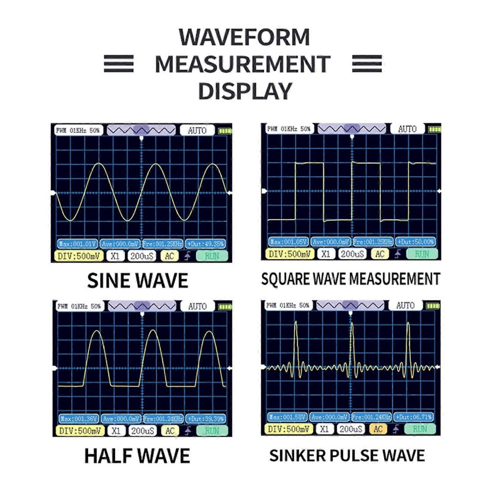 (As Show, One Size) 2.4In Tft Screen Handheld Oscilloscope 320X240 2.5Mhz Sampling Rate 500Khz Bandwidth Portable Oscilloscope 6909775981740