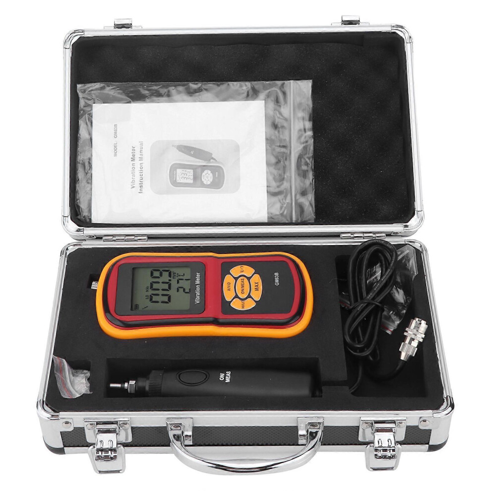 (As Show, One Size) Gm63b Vibration Meter Speed Acceleration Displacement Measurement Split Type Handheld Portable Vibration Measurer 6909775990018