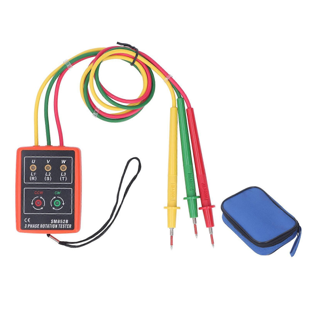 (As Show, One Size) 3 Phase Sequence Tester Portable Ac Phase Rotation Indicator Sm852b Detector Meter For Current And Voltage Detection 6909775997888