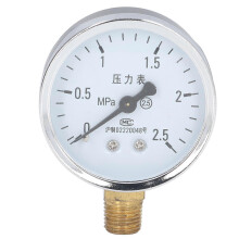 (As show, One size) Pressure Gauge 1/4 NPT Transparent Dial Accuracy Level 2.5 Pressure Gauge with Stainless Steel Housing for Air Pressure 0 to 2.5Mpa