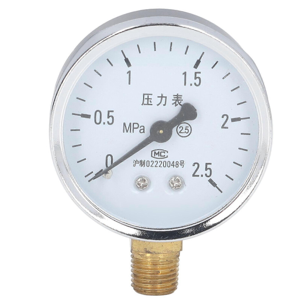 (As Show, One Size) Pressure Gauge 1/4 Npt Transparent Dial Accuracy Level 2.5 Pressure Gauge With Stainless Steel Housing For Air Pressure 0 To 2.5Mp 6909775991541