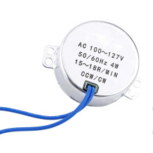(As show, One size) Voltage AC 100-127V 4W Synchronous Motor 50/60Hz CCW/CW Geared Motor(15-18RPM)