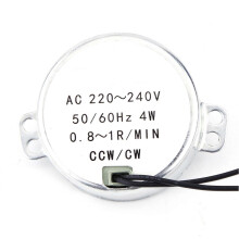 (As show, One size) 1pc 220-240V AC Synchronous Motor Geared Motor 4W CW/CCW(0.8-1RPM)