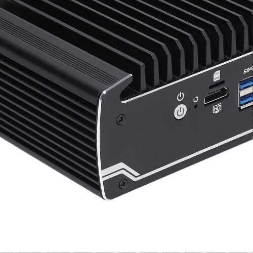 (As show, One size) Mini PC Embedded Fanless Industrial Control Computer 8G Memory and 128G Hard Disk 100240V EU Plug 1