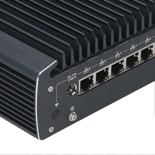 (As show, One size) Minicomputer Server Host Switch Embedded Industrial Computer Mini PC for I3 10110U DC12V EU Plug 100240V 2