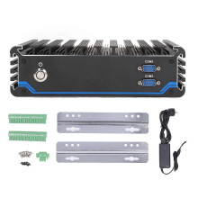 (As show, One size) Industrial PC Control Computer 4 Channel POE 2 Core I3 6100U 4G 64G 100240V for Equipment EU Plug
