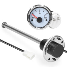 (2mm, One size) 52mm Fuel Level Gauge 215mm Stainless Steel Fuel Level Sensor Water Level Gauge Meter 0-190ohm with