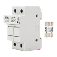(As show, One size) DC Fuse Holder Quick Breaking 2P 32A 10x38 Photovoltaic Fuse Holder with 30A PV Fuses 1000VDC