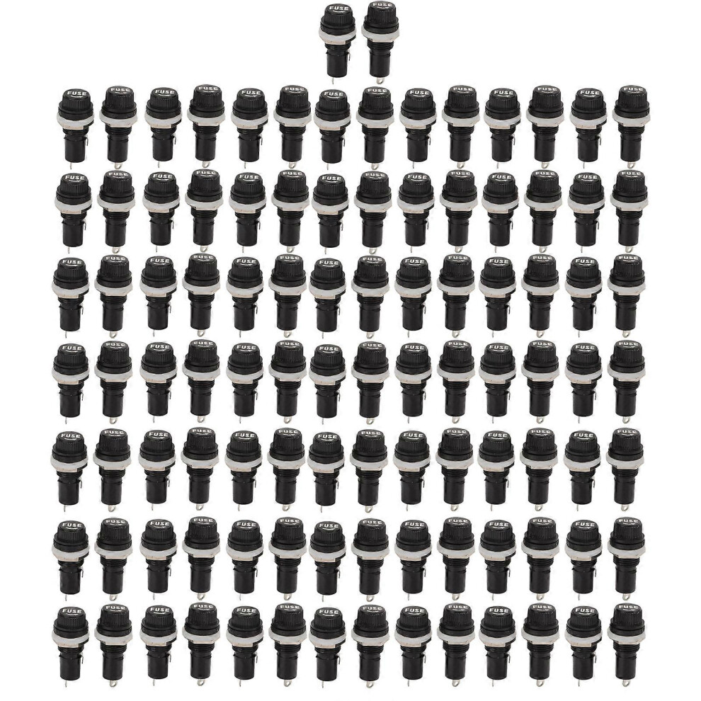 (As Show, One Size) 100Pcs 5X20mm Fuse Holder 10A 250V Electrical Panel Mounted Fuse Holder For Electronic Equipment Welding Machinery 6909775993538