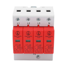 (As show, One size) 4P Surge Protective Device High Accuracy Exquisite Craftsmanship Safe Arrester Device AC385V