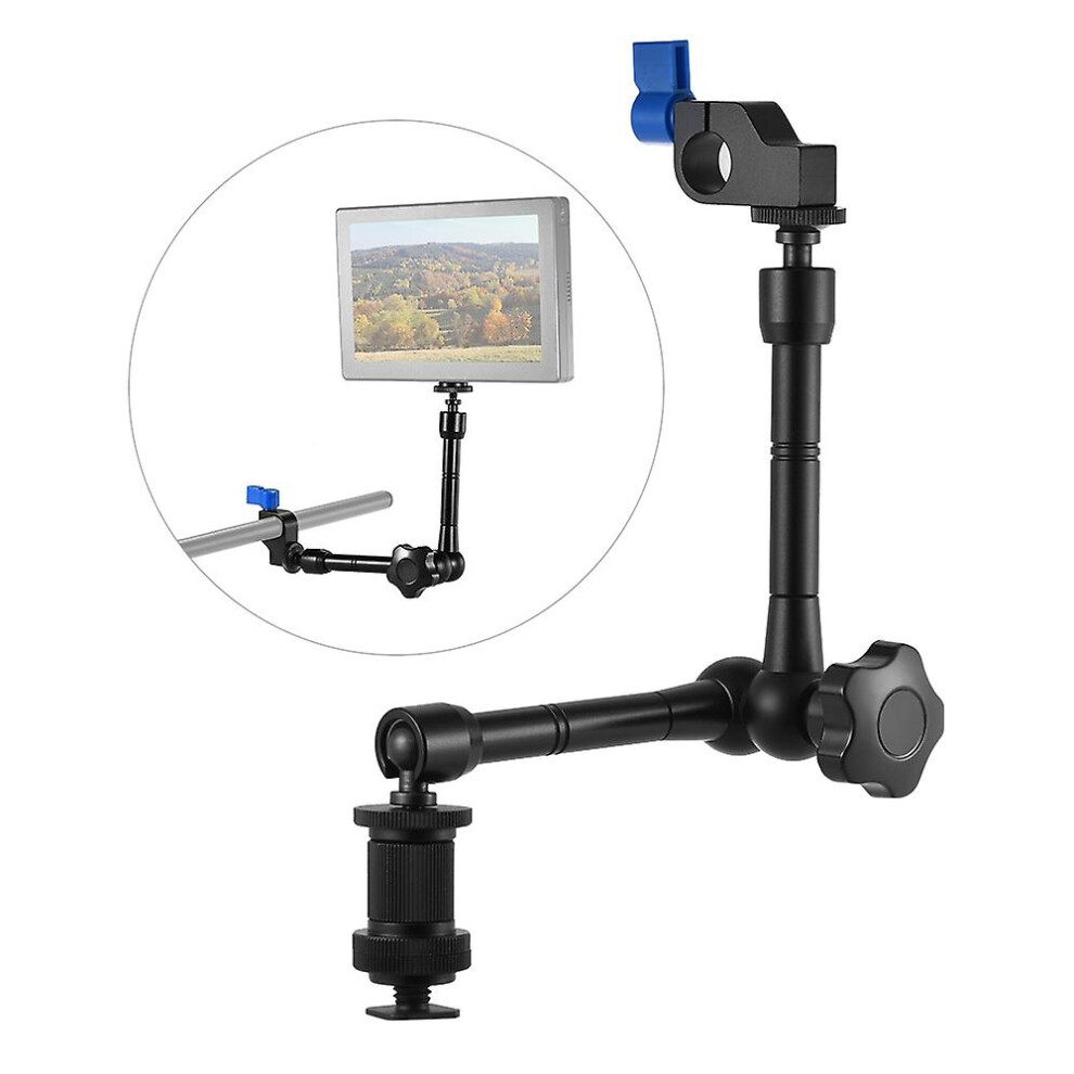 (As Show, One Size) Adjustable Articulating Friction Arm With 15Mm Rod Clamp Mount For Field Monitor Led Flash Mic Light 6909775549469