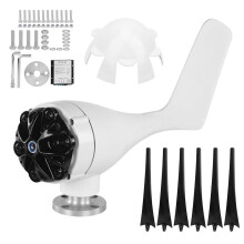 (As show, One size) Mini Wind Turbines Generator 6 Blades 300W Power Supplies Low Noise with ControllerBlack 24V