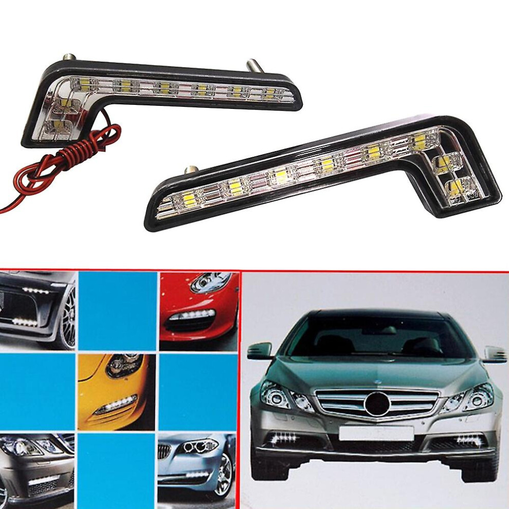(As Show, One Size) 8 Led Drl Car Daytime Running Light 6909775643945