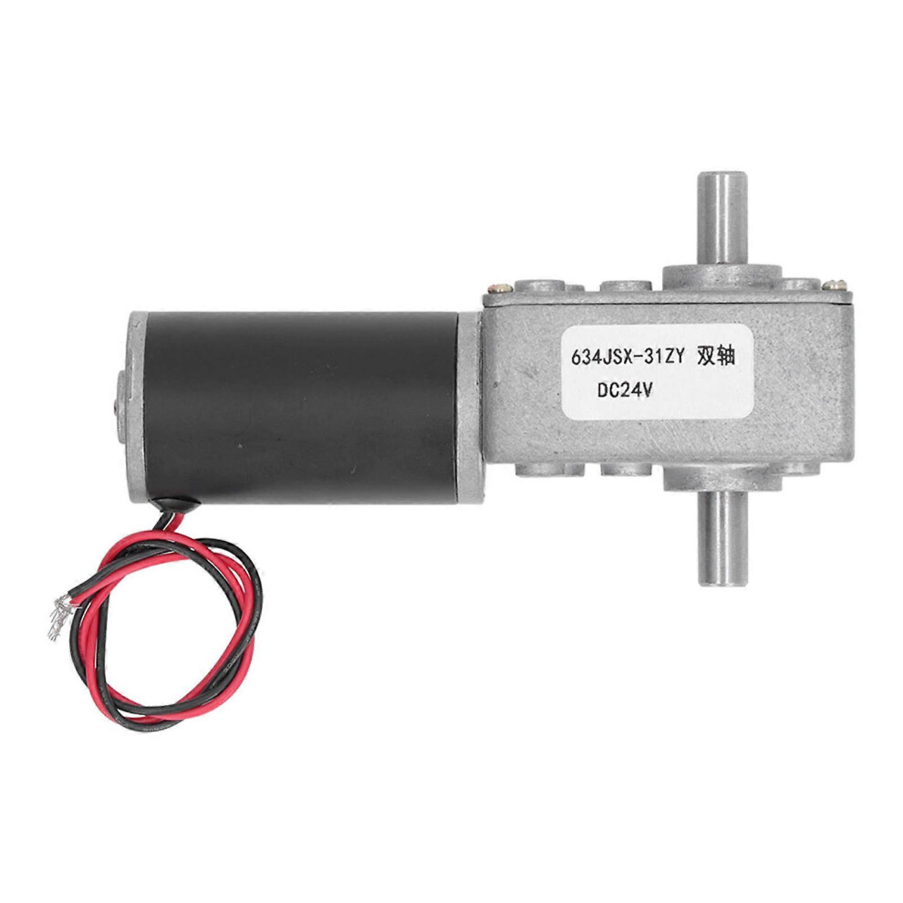 (As Show, One Size) Dc Gear Motor Micro High Torsion Speed Reduction Turbine Electric Self Locking Reversible Worm Gearbox 24V Dual Shaft 60Rpm 6909775991817