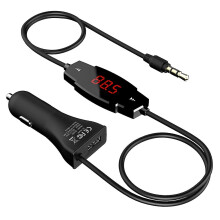 (As show, One size) dodocool Wireless FM Transmitter Radio Car Kit with Hands-Free Function and USB Car Charger for Smar