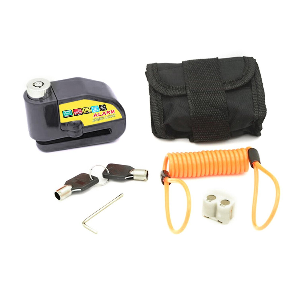 (As Show, One Size) Motorcycle Alarm Disc Brake Lock, Anti Theft Motorcycle Wheel Padlock 110Db Alarm Sound With Reminde 6909775531518