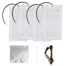 (As show, One size) 12V Carbon Fiber Seat Heater Kit for 2 Seats with 5 Gears Temperature Switch Seat Cover Heated Pad H