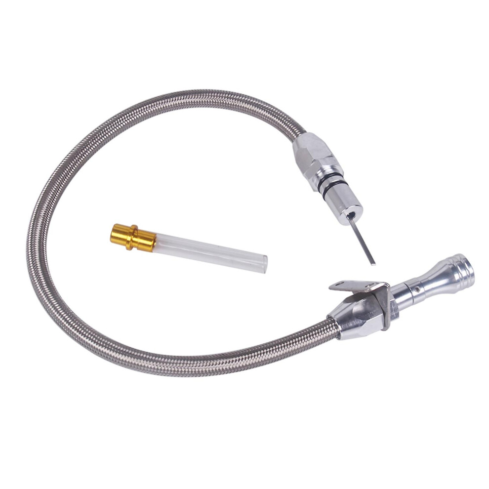 (As Show, One Size) Transmission Dipstick Stainless Braided Firewall Flexible Dipstick Th350 Th-400 700R4 Tranny Sbc Bbc 6909775549414