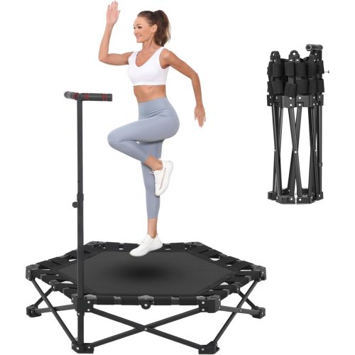 42" Folding Indoor Fitness Trampoline with Handle 1