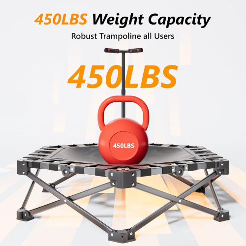 42" Folding Indoor Fitness Trampoline with Handle 2