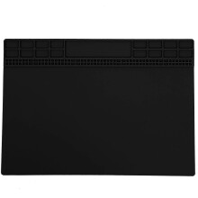 (As show, One size) Repair Mat Silicone Heat Resistant Pad Computer Phone Solder Station Tools 350x250x4mmBlack