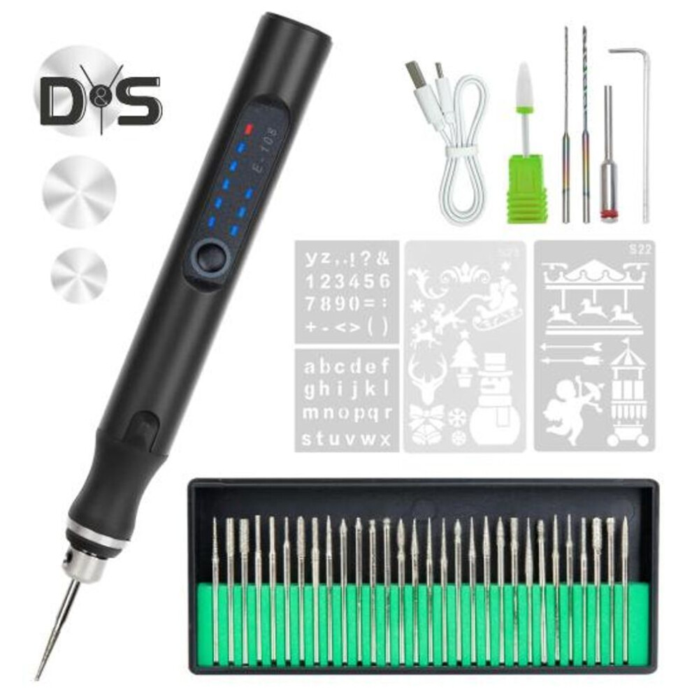 (dark gray) Usb Rechargeable Engraving Pen Cordless Mini Electric Engraver Etching Machine Rotary Tool Engraved Jewelry Glass Stone Tool