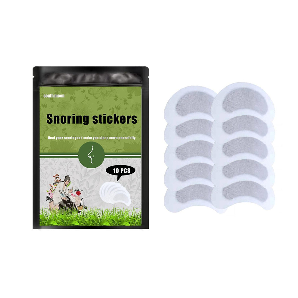 (As show, One size) South Moon 10Pcs Snoring Stickers Herbal Formual Safe Non-irritating Heal Snoring Peaceful Sleep