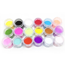 (As show, One size) 18 Colors Acrylic Nail Art Carving Powder Nail Decoration Powder Set Nail Art Pigment 3D DIY Decorat